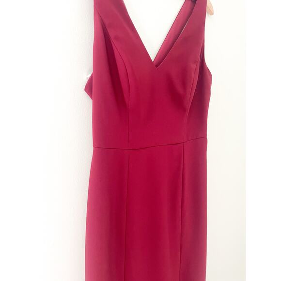Bella Bridesmaids Maxi Dress Size 12 Regular Red Cabernet Crepe BB116 Wedding - Picture 4 of 14